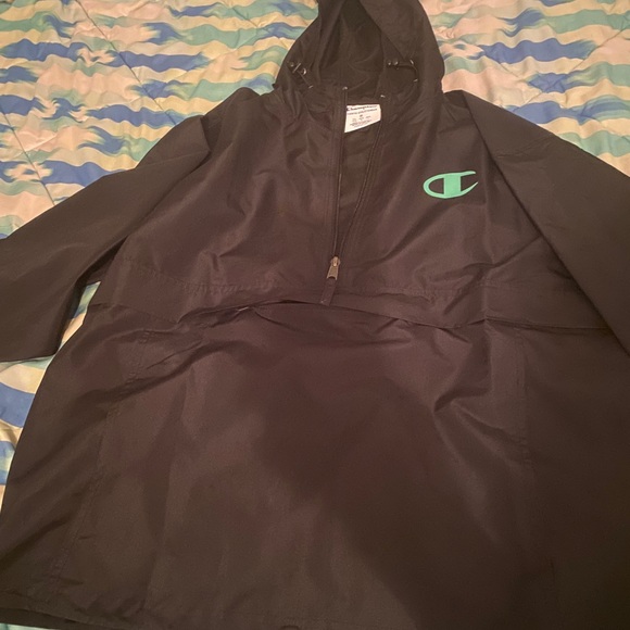 BLACK CHAMPION HALF-ZIP LIGHT JACKET/RAIN JACKET - Picture 8 of 8